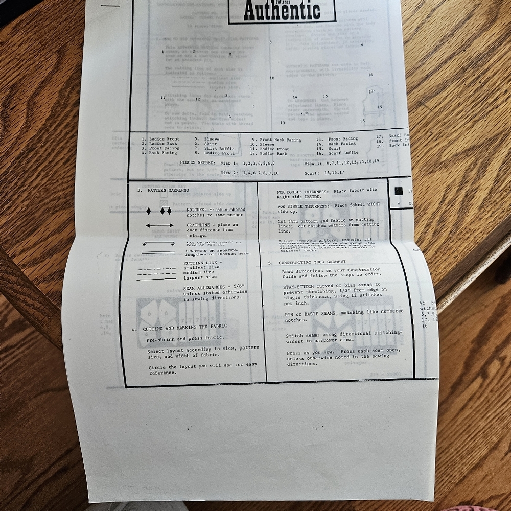 Authentic Patterns Inc. Square Dance Pattern Sizes 12, 14, 16. Partially Cut. - Picture 13 of 14